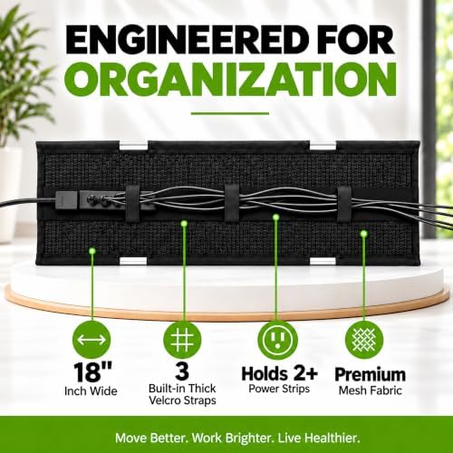 Perfect POSTURE Mesh Cable Management Tray Cord Organizer - 2 Piece - 19" - Image 5