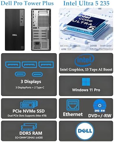 Dell Pro Tower Plus Business Desktop, 32GB DDR5 RAM, 1TB SSD - Image 2