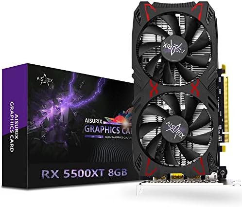 AISURIX RX 5500 XT 8gb GDDR6 Graphics Card,128 Bit, 3XDP, HDMI, PCI Express 4.0X8, 8pin with Fan Intelligent System,Gaming PC Computer Video Cards with 3X DisplayPort +1X HDMI (Style 1) by AISURIX
