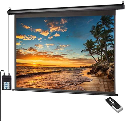 Auto Motorized Projector Screen with Remote Control, 120 inch, 4:3 Ratio by ZUEDA