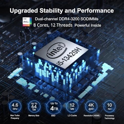 ASUS NUC 13 Pro Tall Mini PC Desktop, Intel Core i5-13420H (Up to 4.6 GHz), 16GB RAM, 512GB PCIe SSD, 2× HDMI 2.1, 2× Thunderbolt 4, Support 4K, Wi-Fi 6E, BT5.3, Ultra-Quiet, Windows 11 Pro - Image 3