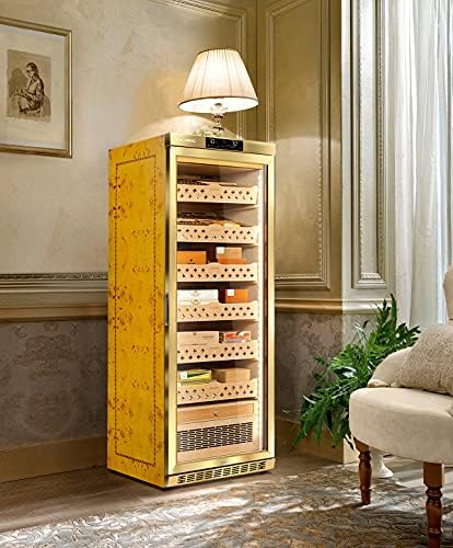 Cigar Climate Control Cabinet, Raching MON2800 Cigar Humidor Cabinet with Ammonia Removal, 320L Wood Frame Cabinet for Cigar Storing&Aging - Gold - Image 4