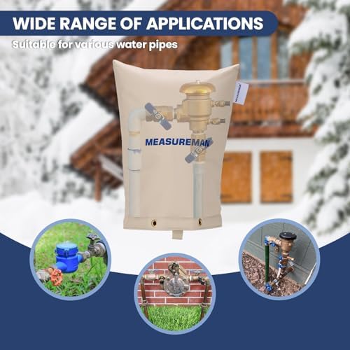 MEASUREMAN Backflow Preventer Insulation Cover 14.3" W x 18.3" H Extra-Thick Sprinkler Valve Pouch Pump Cover for Freeze Protection Thickened Aluminum Foil Layer - Image 3
