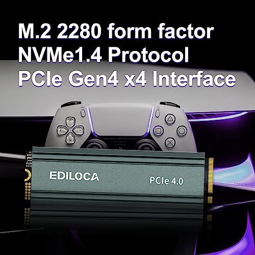 500GB M.2 2280 NVMe SSD with Heatsink, PCIe Gen4.0 Internal Solid State Drive Compatible with PS5/PC, Up to 4800MB/s 3D NAND TLC Dynamic SLC Cache, for PS5 Storage Expansion, 5Year Warranty EN760 - Image 2