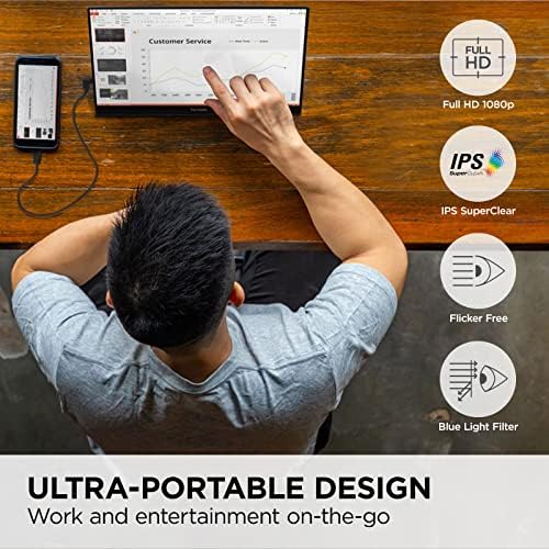 ViewSonic TD1655 15.6 Inch 1080p Touch Screen Portable Monitor, USB C - Image 2