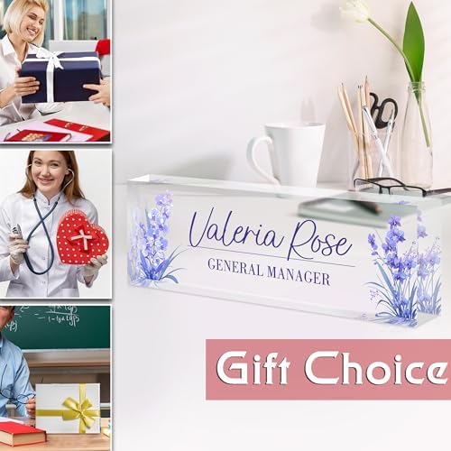 Custom Name Plate for Desk, Acrylic Desk Name Plate Personalized, Employee Appreciation Gifts, Office Desk Accessories for Woman Teacher Nurse, Coworker Gifts for Manager Assistant - Image 6