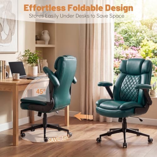 550lbs Executive Office Chair for Heavy People with 5D Flip Armrests, Green - Image 5