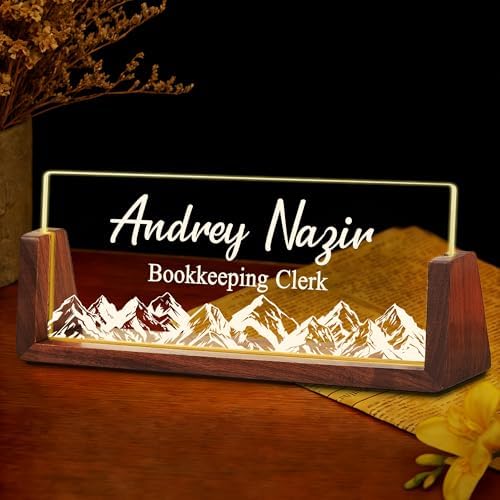Ship Next Day Custom Name Plate for Desk, Acrylic Office Desk Accessories by Unknown