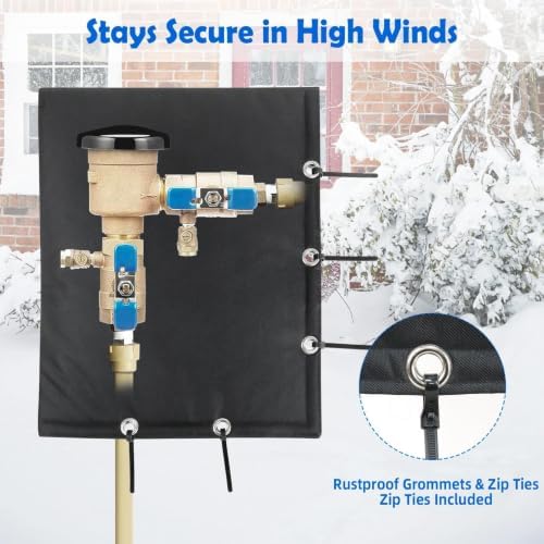 2-Way Open Backflow Preventer Insulation Cover,16" Wx20 H,Black - Image 3
