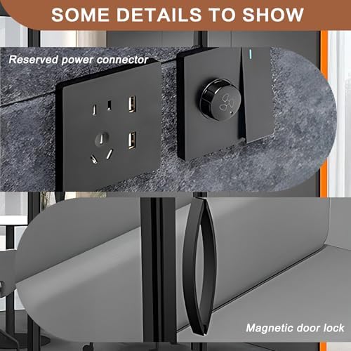 Office Sound Booth with Audio Privacy - Soundproof Booth Includes Unique Grey Interior,Soundproof Room Include Socket,Light,Door Handle& Orange Frame for Conference Room,Bedroom (Grey) - Image 6