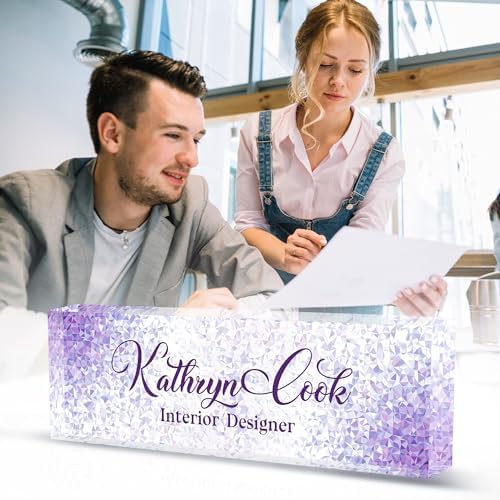 Name Plate for Desk-Personalized Name Plates for Desk-Name Plate Personalized for Office-Gifts for Teacher Boss Employee Appreciation Office Desk Decor (purple diamond), MYDZBJMT1009 - Image 5