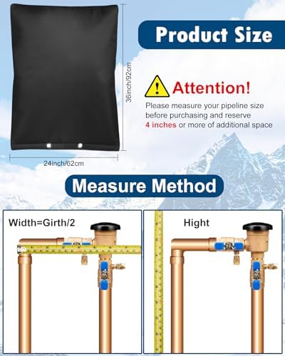 Backflow Preventer Insulation Cover (5F), 24"X36", 5 Layers, Black - Image 2