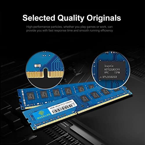 Rasalas 16GB Kit (4x4GB) DDR3 1333MHz PC3-10600 PC3-10600U Non ECC Unbuffered 1.5V CL9 2RX8 Dual Rank 240 Pin UDIMM Desktop Memory Ram Module - Image 4