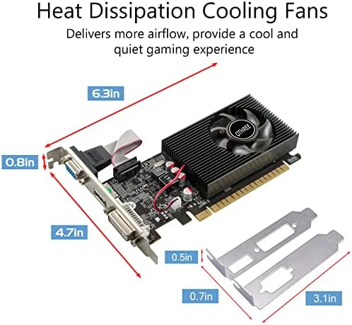 QTHREE NVIDIA GT 730 4GB Graphics Card,DDR3,128-Bits,Video Card for PC,PCI Express x16,DVI-I,HDMI,VGA,Low Profile Computer GPU,DirectX 11,Support 2K - Image 5