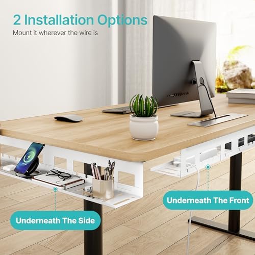 PEGZONE Under Desk Cable Management Tray, 31.5'' Screw-Mount Steel Rack - Image 4