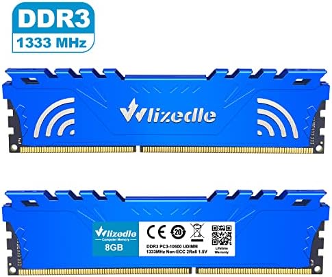 DDR3 RAM 16GB Kit (2x8GB) 1333MHz CL9 UDIMM, Desktop Memory Module PC3-10600 240-Pin 1.5V 2Rx8 Dual Rank Non-ECC Unbuffered PC Computer RAM Stick Upgrade - Blue - Image 6