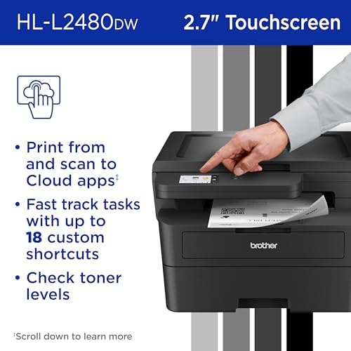 Brother HL-L2480DW Wireless Compact Monochrome Multi-Function Laser Printer with Copy and Scan, Duplex, Mobile, Black & White | Includes Refresh Subscription Trial(1), Works with Alexa - Image 6