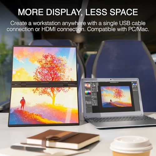 Packard Bell airFrame Dual 15.6-inch Portable Monitor, USB-C and HDMI, Vertical Stacking Display - Image 2