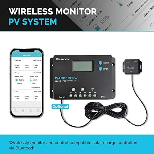 Renogy 10A PWM Solar Charge Controller 12V/24V Positive Ground LCD - Image 6