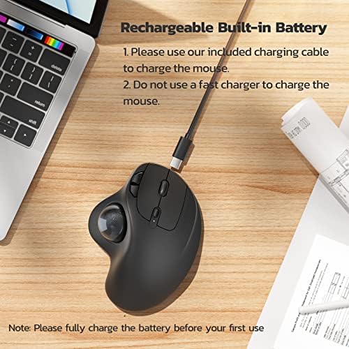 Nulea M501 Wireless Trackball Mouse Ergonomic Thumb Control, 4 DPI Levels - Image 5