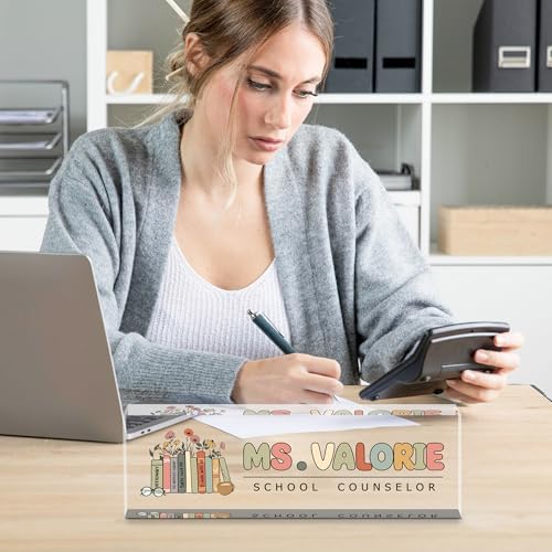 Personalized Name Plate for Desk, Custom Desk Name Plate, Acrylic Name Plate Office Desk Accessories, Personalized Office Gifts for Coworkers Teachers, Employee Appreciation Gifts (C-Teacher) - Image 6