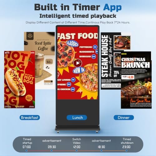 HARZHI 65 Inch Digital Signage Kiosk, 4K Touchscreen Floor Standing Advertising Display with IPS LCD Screen, Android OS and Auto Media Player - Image 3