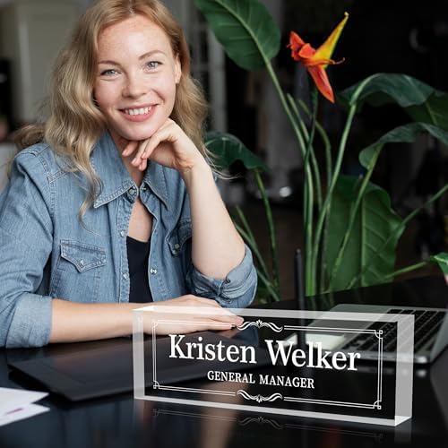 Personalized Desk Name Plates, Acrylic Engraved Name Plate for Desk, Custom Office Gifts & Desk Decor for Women Men, Employee Appreciation Gifts for Boss Teacher Nurse - Image 4