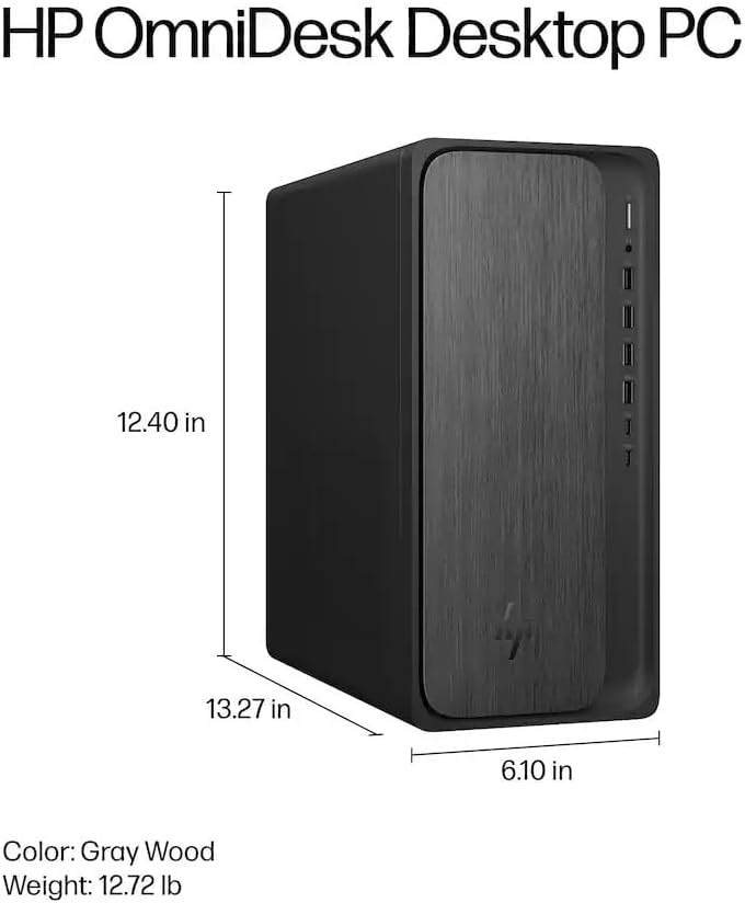 HP OmniDesk AI PC Desktop, 16 NPU Tops, Ryzen 7-8700G CPU (5.1GHz), 16GB DDR5 RAM, 1TB Storage (512GB PCIe SSD & 512 External Drive), Wi-Fi 6, Dual Monitor Support, Windows 11, Wireless KB & Mouse - Image 5