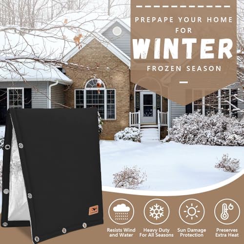 Backflow Preventer Insulation Cover - 2 Way Opening Pipe Insulation Cover for Irrigation Valve, Sprinkler Cover for Outside - Winter Freeze Protection Backflow Cover - 16" W x 20" H, Black - Image 7
