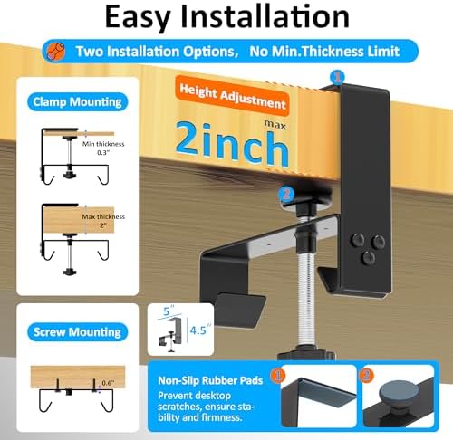 Under Desk Cable Management Tray - Under Desk Cord Management - Clamp/Screw Mount - Fabric Wire Management - Cable Raceways Tray Cord Hiders for Office/Home (Black, 35.8"×5.6") - Image 3