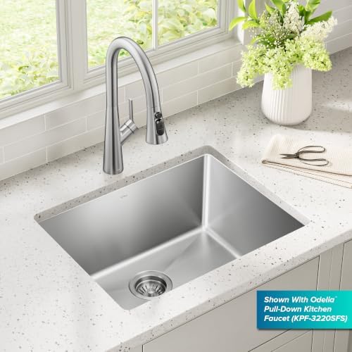 KRAUS Fairlane 24 in Undermount Single Bowl Stainless Steel Kitchen Sink - Image 2