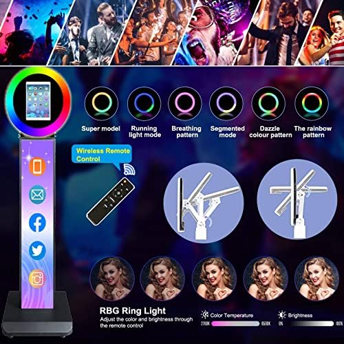 Portable Photo Booth for iPad 10.2" 10.5" 10.9" 11" 12.9" 13" Photobooth Machine Metal Shell Selfie Station RGB Ring Light Custom Logo for Parties Wedding Rental - Image 4