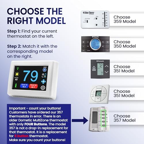 MICRO-AIR EasyTouch Digital RV Thermostat Replacement - Programmable and Reliable - WiFi and Bluetooth Enabled - Replacement Thermostat Compatible with Dometic 5 Button (357 White) - Image 2