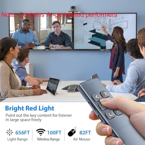 Presentation Clicker with Air Mouse, RF 2.4GHz PowerPoint Clicker for PPT - Image 5