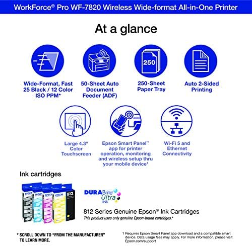 Epson Workforce Pro WF-7820 Wireless All-in-One Wide-Format Inkjet Printer - Image 3