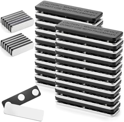 50 Pack Name Tag Magnets, Magnetic Badge Backings for Holders by Unknown