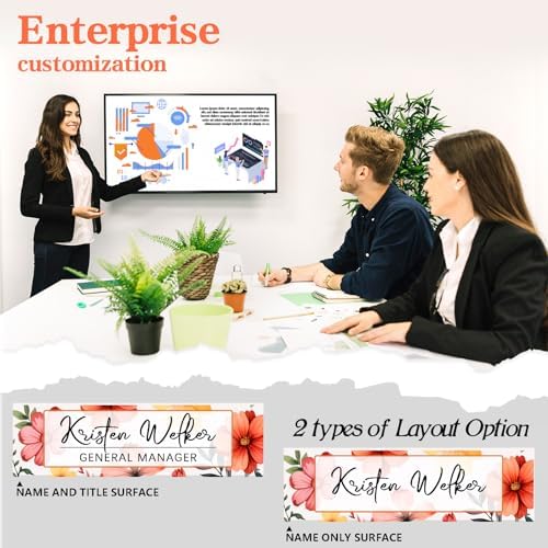 Custom Office Name Plate for Desk - Desk Name Plate Personalized Gifts for Coworkers, Boss, Employees, Teacher, Nurse - Office Desk Decor for Women Men - Employee Appreciation Gifts (Red Flower) - Image 3