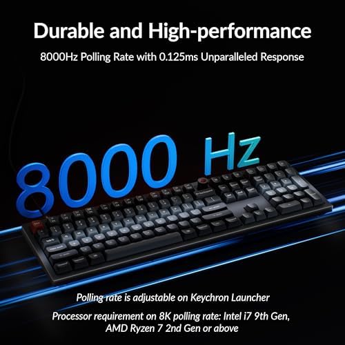 Keychron V6 8K Full Size Wired Mechanical Keyboard with Programmable Knob, 8000 Hz Polling Rate, OSA PBT Keycaps, Hot-swappable Banana Switchs, RGB Backlit for Mac Windows Linux - Image 5