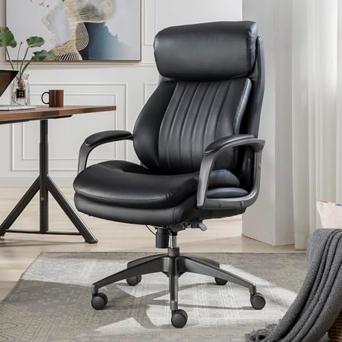 La-Z-Boy High-Back Ergonomic Office Chair, AIR Lumbar Support Leather Chair - Image 2