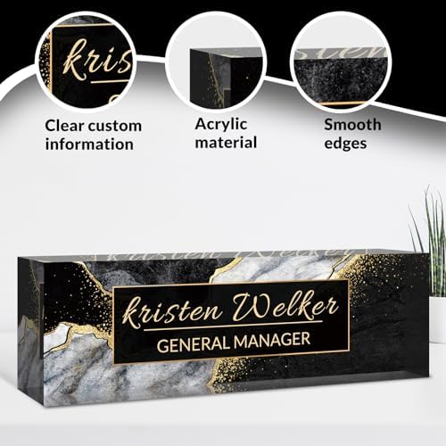 Desk Name Plate Personalized, Custom Name Plate for Desk, Acrylic Desktop Accessories, Office Gift & Decor for Women Men, Teacher Nurse Boss Employee Appreciation Gifts - Image 3