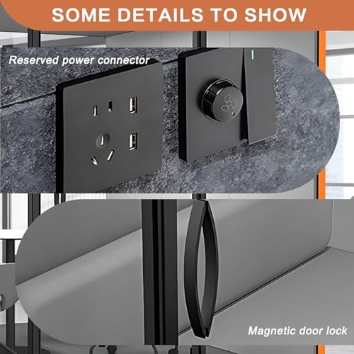 Office Sound Booth with Audio Privacy - Soundproof Booth Includes Unique White Interior,Soundproof Room Include Socket,Light,Door Handle& Orange Frame for Conference Room,Bedroom (White) - Image 6