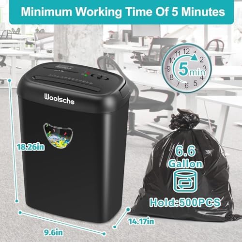 Home Office Paper Shredder,14-Sheet Cross Cut with 6.6-Gallon Basket, High Security Level P-4,3-Mode Design Shred Card/CD/Paper - Image 5