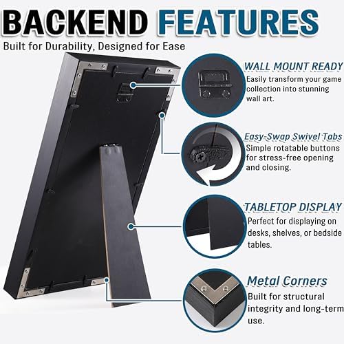 Video Game Display Frame Compatible with Ps5/Ps4/Ps3, Wall Mount and Tabletop Game Case Holder, Disc and Cover Storage Stand with Black Flocked Eva ,Gamer Gift - Image 4