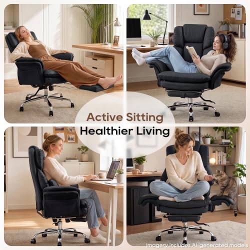 Big and Tall Criss Cross Legged Office Chair with Flip Armrests - Image 5