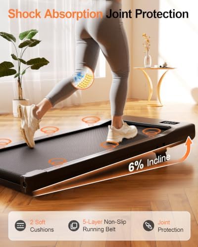Superun Under Desk Walking Pad with 6% Incline, 3 in 1 Portable Treadmill - Image 6
