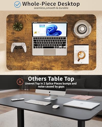 Okin Electric Standing Desk 31.5x19.7 Inches Small Computer Desk-Whole Piece Stand up Desk with Wheels Gaming Rolling Home Office Desks, Rustic Brown - Image 4
