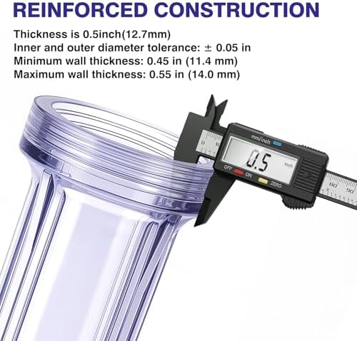 Geekpure 10 Inch Whole House Slim Water Filter Housing - 3/4"NPT Brass Port - Image 6