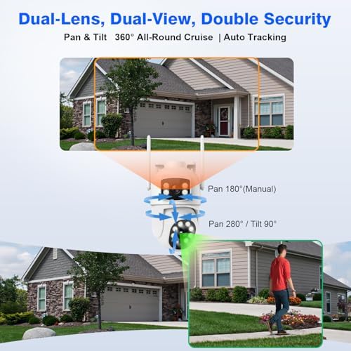 WiFi Security Camera 4MP, Dual Lens View, Pan Tilt Fixed, Tracking - Image 3