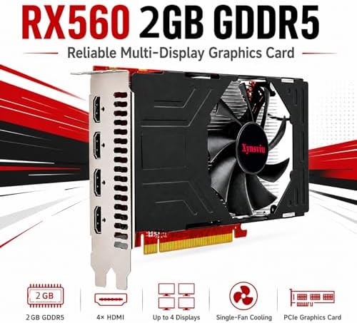 RX560 2GB GDDR5 4 HDMI Multi Monitor Graphics Card - Image 3