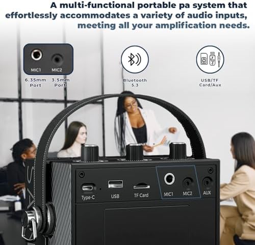 50W Voice Amplifier for Teachers, Portable PA Speaker with Microphone - Image 6